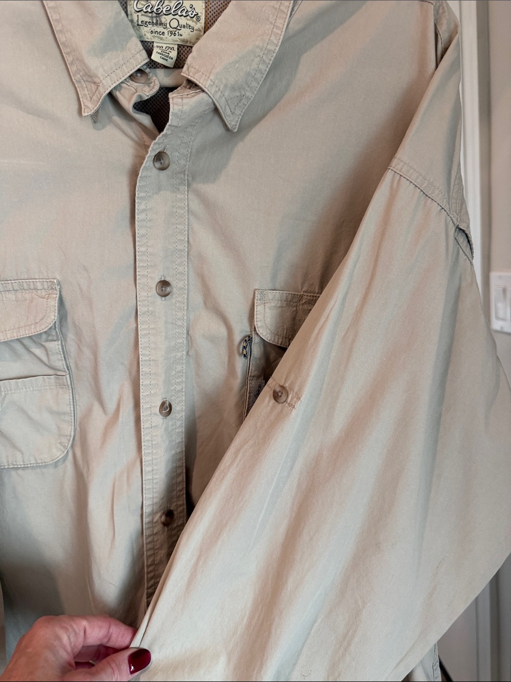 Cabela's Men's Tan Button-Front Utility Shirt XXL - Picture 5 of 7